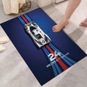 VIKAMA Le Mans Racing Car Theme Racing Carpet 3D Printed Anti-Slip Entryway Bathroom Playroom Floor Mat Decor Holiday Gift