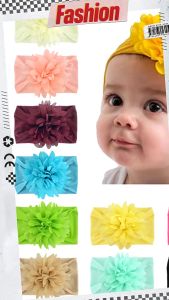 Big Flower Nylon Headbands Hair Bands For Baby Fashion Kids Hair Accessories