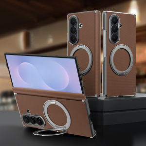 szhaiyu | 360 Rotating Ring Stand Leather Case For Samsung Galaxy Z Fold 8 Ultra 7 6 Shockproof For Magsafe Magnetic Hinge Protection