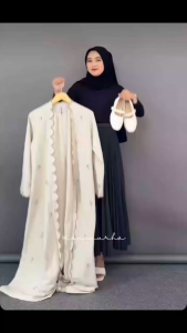 AURORA ABAYA BORDIR Motif Bunga Mewah Dress Pesta Matt Ceruty Babydoll Fashoin Muslim Gamis Bordir