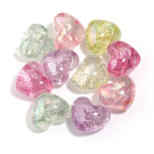 10pcs/lot Heart Crack Acrylic Beads Love Shape Loose Beads For Jewelry Making DIY Necklace Bracelet Hair Rope Decor Accessories
