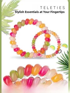 Teleties High Elasticity Hair Ties for Women Forest System High Ponytail Not Flat Hair Bands Stylish Phone Cable Hair Bands