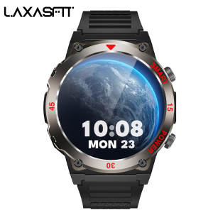 LAXASFIT 2025 New Rugged Military Smart Watch Mens Heart Rate Flashlight Outdoor Sports Tracker Bluetooth Talk Smart Watch