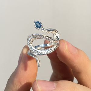 OR🧸 Cincin Pembuka Ular Topaz Cincin Sense Premium Kreatif Pasangan Cincin Hadiah Indah Ladybro COD