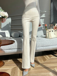 กางเกงขายาวทรงหลวมเอวสูงทรงสลิมฟิตสไตล์โรมันเอวสูงทรงหลวมสไตล์ลำลองสำหรับผู้หญิง