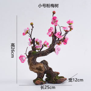 Chinese Style Emulational Fake Tree Plum Blossom Arborvitae Red Maple Gardening Florals Bonsai Decoration Landscape Tree Living Room Home Fake Green Plant