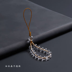 White Crystal Phone Strap Womens Hand Wrist Rope Mobile Phone Cord Camera Chain Phone Case Lanyard Anti-Loss Decorative Pendant