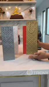 3pcs Paper Wine Gift Bag Flower Bouquet Gift Bag Premium Rope Handle Paper Tote Bag Reusable Gift Packaging for Birthday Wedding Festival