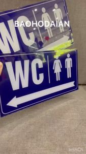 Bảng chỉ dẫn WC toilet chất liệu mica 15 x 30