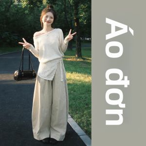 LIRUSHAN | Bộ Áo Len và Quần Ống Rộng Nữ Thu Đông