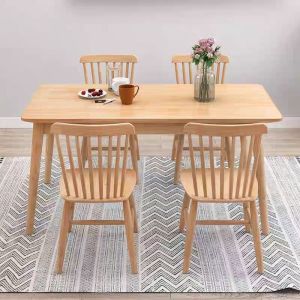 Solid Wood Nordic Dining Table For 4 Seaters 100/120/140CM Wooden Dining-table Kitchen Wood Tables Kitchen Table