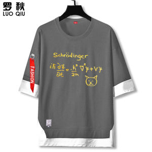 LUOQIU | Áo Thun Tay Ngắn Năm Phân Schrödingers Cat Vật Lý Big Bang Sheldon
