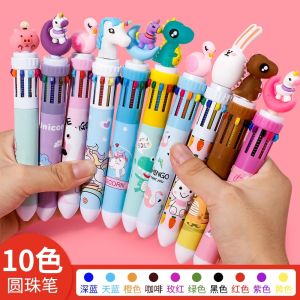 10 colour Kawaii Cute Pen Labubu Unicorn Dinosaur Multicolour Ballpoint Pen Student Gift Door Gift Murah Pen warna warni birthday goodies gift set borong alat tulis murah