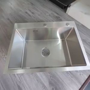 Chậu rửa chén rửa bát 1 ngăn đúc nguyên khối CS002 - Inox 304 siêu bền - Chống ồn chống ngưng tụ nước - Chính hãng Audi