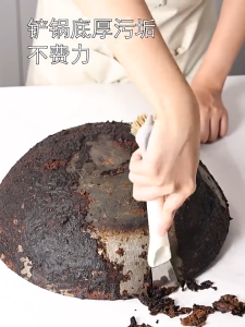 Heavy-Duty Dual-Headed Cleaning Brush - Non-Stick Cookware Pots Pans Sink Bathroom Floors - Manual Scrubber with Non-Slip Grip - Durable Plastic Brush for Kitchen Bathroom Household Cleaning - Space-Saving Design Ergonomic Handle Sturdy Scrubber