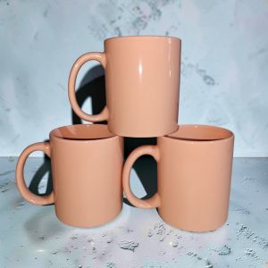 3pcs.Peach/Kulay Melon Coffee Mugs 13oz MicrowavableDishwasher Safe