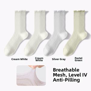 FENGTING | Women Summer Lightweight Mulberry Silk Comfortable Breathable No Bone Design Socks