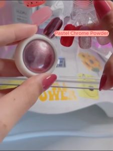 ALOBEAUTY - CHROME PASTEL COLOR MAGIC MIRROR TITANIUM POWDER - BUBUK GLITTER NAIL ART METALIK WARNA SOFT BERKILAU [6 VARIAN]