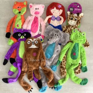 (Last updated on 4/11/22) Assorted Squeaky Animal Elephant Fox Plush Pet Dog Puppy Cat Soft Flat Flattie Crinkle Toy