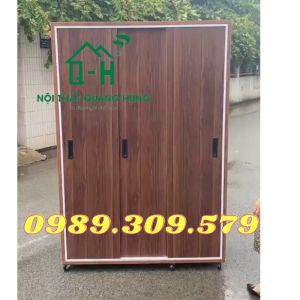 TỦ NHỰA ĐÀI LOAN 3 CÁNH LỚN CỬA LÙA CAO CẤP MÀU NÂU GỖ GIÁ RẺ GIAO NHANH - ĐẸP - CHẮC CHẮN