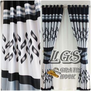 GORDEN Hordeng Jendela Minimalis blackout model smokring tinggi 230cm