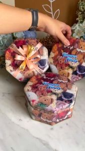 Famous Amos Teddy Gift 160g Cookies - Tin / Bucket - Wedding Engagement Hantaran  Hadiah Gift / Corporate / Event HALAL