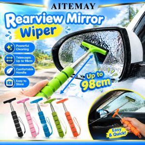 Aitemay Kính Thiên Văn gương ô tô Squeegee 21.5Cm Để 98Cm Tay cầm có thể kéo dài gạt nước kính chắn gió Cleaner Cho Mưa Nặng Sương Mù Và Bụi Xách Tay Tự Động đồ dùng vệ sinh