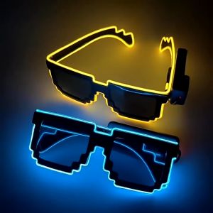 LED Luminous Glasses 4-Modes Mosaic Nightlight LED New Sunglasses Party KTV Bar Atmosphere Concert