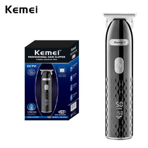Kemei Professional T-Blade Beard Hair Trimmer Cordless Slimline Hair Clipper Close-cutting Machine Barber Zero-gapped 2 Speeds