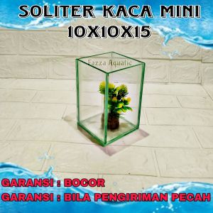 COD Akuarium Soliter Akuarium Ikan Cupang Akuarium Mini Akuarium Ukuran 10x10x15 free pelet untuk 10 pembeli pertama Harga Grosir Akuarium soliter Mini