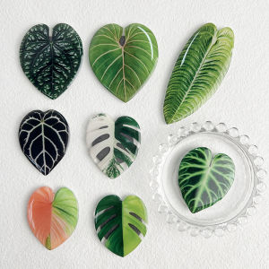 Magneesia DIY Acrylic Leaf 3D Magnetic Fridge Magnet Home Decorative Sticker Soft Magnetic Attraction Piece Plant Floral Pattern