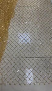 Vải Ren Cao Cấp Đính Hạt Sequin Châu Phi Chất Liệu Lưới Pháp Cao Cấp Dành Cho Váy Cưới Nigeria Vải Ren Sang Trọng