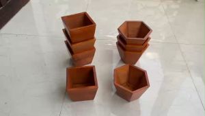 Chậu trồng cây mini gỗ trang trí_hình lục giác hình vuông kiểu dáng hiện đại
