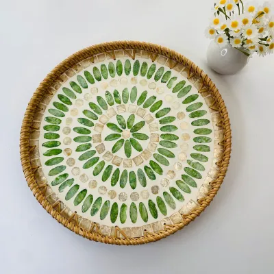 MUYI | Wicker Round Nordic Style Tea Table