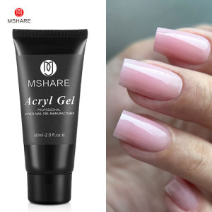Gel Làm Móng MSHARE Poly Nails Acryl 60ml 60g Gel Xây Dựng Móng UV LED Màu Hồng Trắng Trong Suốt Dành Cho Móng Acrylic