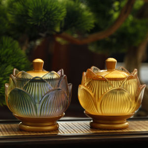 HENANSHENGZHONG | Ly Nước Hình Phật Đổ Nước Kính Mô Phỏng Sen