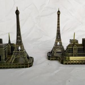 [GOOD] Paris Tourist Souvenir Metal Notre Dame Cathedral Arc De Triomphe Tower Church   Photography Props Gift   Paris Podium