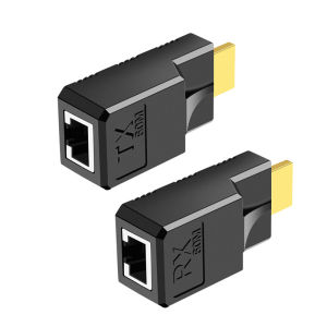 Mini 60m Network Cable Extender Audio Video Transmitter and Receiver Display Adapter Via Rj45 Cat5e Cat6 Cable 1080P HDMI Ethernet Extender Converter Plug and Play