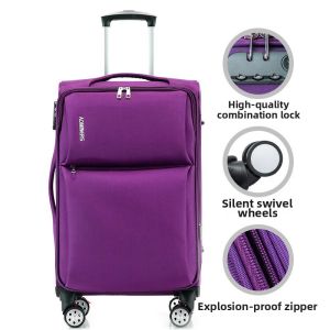 Oxford Fabric Luggage Trolley Omnidirectional Wheels With Lock
