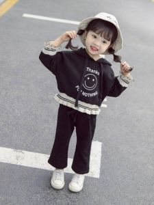Autumn Fashion Childrens Sportswear Set for Baby Girls Two-Piece Trendy Outfit Casual Cotton Polyester Blend Spring Autumn Wear