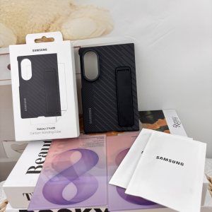 Samsung | Carbon Fiber Kickstand Case For Samsung Galaxy Z Fold8 Fold 8 Ultra With 2Pcs Tempered Glass Screen Protector Phone Cover Funda