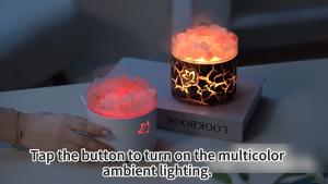 Creative Fireplace Air Humidifier Pelembap Flame Essential Oil Diffuser Aroma Humidifier With LED Light & Remote Control for Home GiftAromatherapy Diffuser with 7 Color LED Night Light + Free Essential Oil