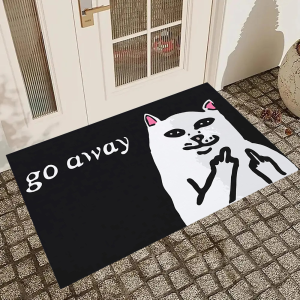 VIKAMA American Trend Middle Finger Kitten Carpet Home Entry Door Mat Sofa Coffee Table Window Floor Mat Home Decoration Outdoor