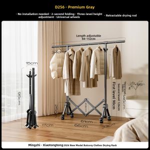 MINGZHI | Folding No-assembly Indoor Closet Rack