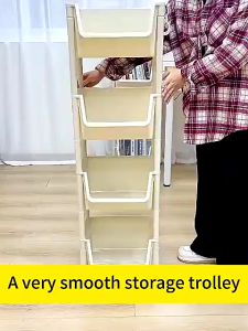 Trolley Bookshelf Kitchen Storage Rack Kitchen Corner Narrow Slit Storage Cabinet Home Organizer