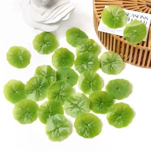 10/20/50Pcs ประดิษฐ์ Lotus Leaf Silk ของขวัญวันแม่ตกแต่งบ่อปลา Living Garden Home Room Decor DIY พวงหรีดอุปกรณ์เสริม