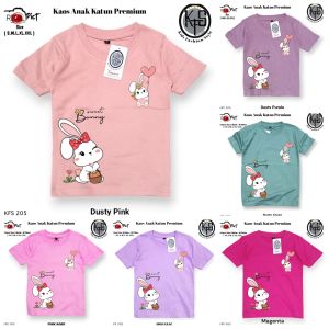 KFS 205 Atasana Baju Anak Perempuan Kaos Sweet Bunny Lucu Dusty Pink