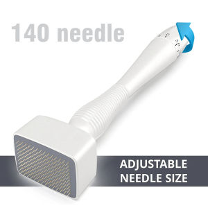 White 140Pins Derma Stamp Adjustable Needle Length 0.25mm Microneedle Real Needle Skin Care Beard Growth Scalp Hair Re-Growth