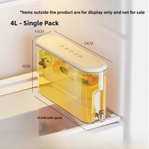 Sour Plum Soup Beverage Bottle Fruit Bucket Iced Container Fridge Cold Water Pot with Tap Green Bean Soup Juice Water Pot