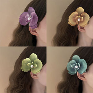 🔥Gradient Butterfly Orchid Pearl Hair Clip Super Fairy Flower Fresh Bangs Clip Headdress Women LovelylifeFu👍